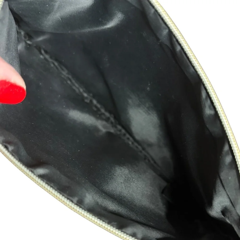 Jimmy Choo Black Makeup Bag Patent Gold Logo Women's OS